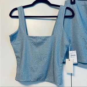 NWT Good American Crystal Top - blue